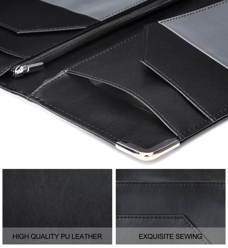 Server Books for Waitress - 5x9 Waiter Book Server Wallet with Zipper Pocket, Cute Waitress Book&Waitstaff Organizer with Money Pocket Fit Server Apron Black