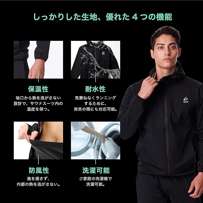 CM-S Sauna Suit, Men's, Women's, Top and Bottom Set, Includes Spobra, Video Included, Washable - NewNest Australia