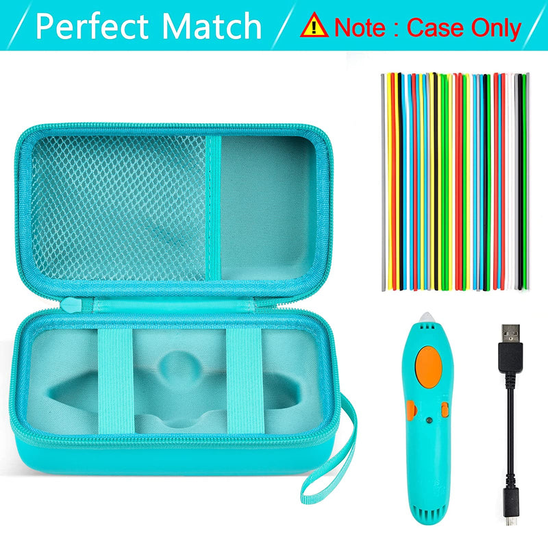Case Compatible with 3Doodler Start+ Essentials (2022) for 3D Pen Set for Kids, Storage Organizer Holder for Printing Filament Refill and Micro-USB Charger (Box Only) Full green