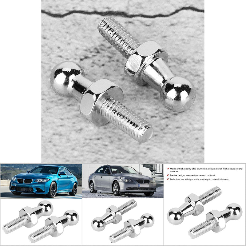 2Pcs Ball Stud Bolt, CNC Aluminium Alloy Ball Stud Bolt for Gas Struts Ball Ended Bonnet (M6) M6
