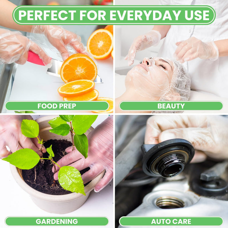 Keppi 600pcs Plastic Gloves - BPA & Latex Free - Perfect Food Handling Gloves - Food Safe Disposable Gloves for Cooking - Bulk Food Safe Gloves - One Size Great Fit 600 Pack