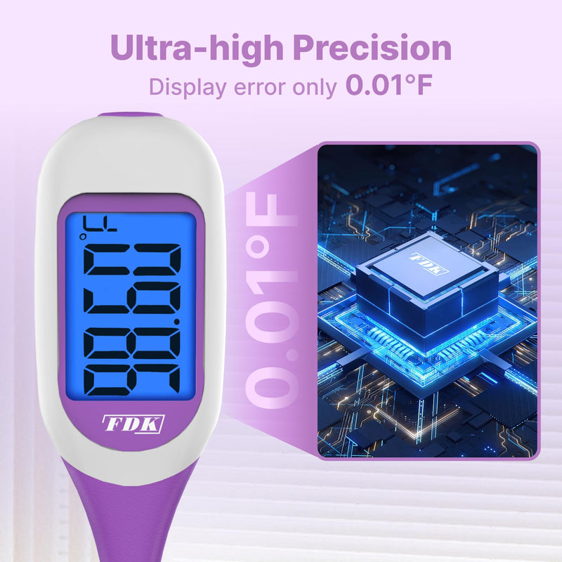 FDK Basal Body Thermometer for Ovulation, Large Dual-Color Backlit Display & 1/100th Degree High Precision, Accurate BBT Thermometer with Memory Recall Fertility Thermometer for Women Natural Tracking