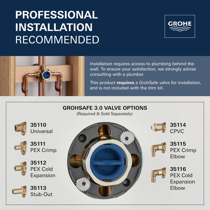 Eurostyle Cosmopolitan Pressure Balance Valve Trim with Cartridge