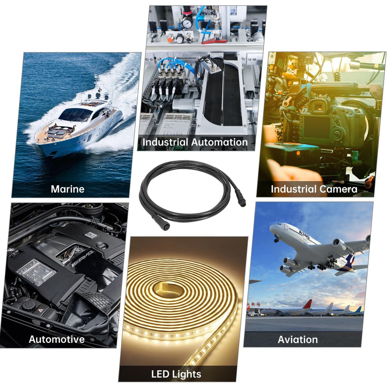 NMEA 2000 Cable for Lowrance Garmin Simrad Network System, Marine Grade NMEA 2000 Backbone, Drop, Extension Cables (2FT, Black) 2FT Drop Cable