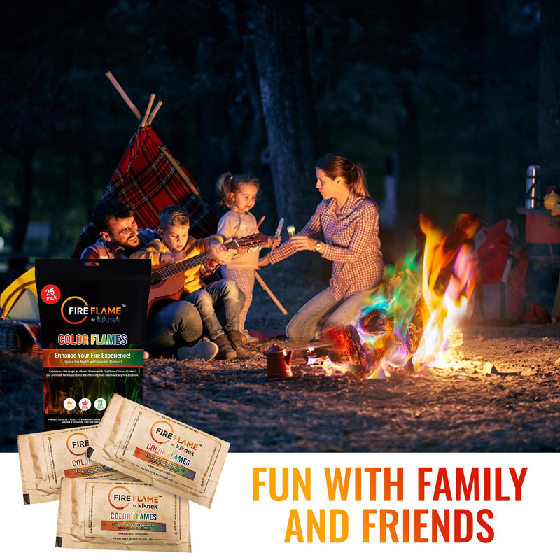 Fireflame Fire Color Changing Packets, Magic Colorful Fire Flames, 25 Pack