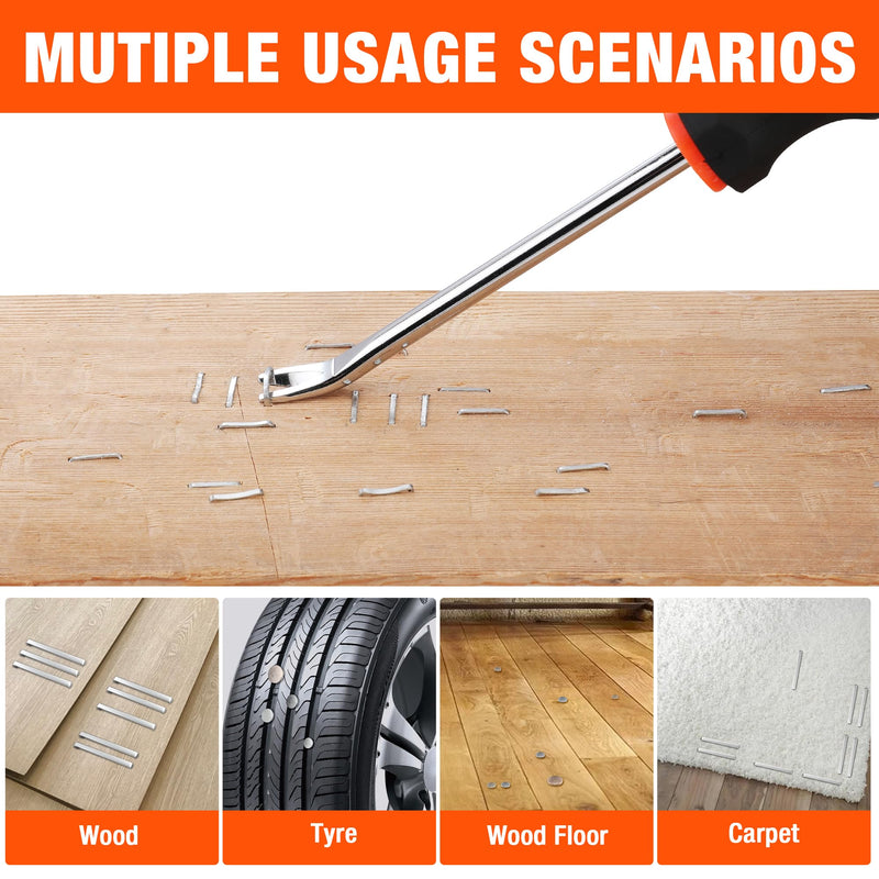 VALUEMAX 3Pcs Nail Puller Nail Remover Tool, Include 7" End Cutting Pliers, 8" Bendable and Straight V Tip Upholstery Staple Remover, Upholstery Tools for Cutting Wires, Removing Nails and Staples