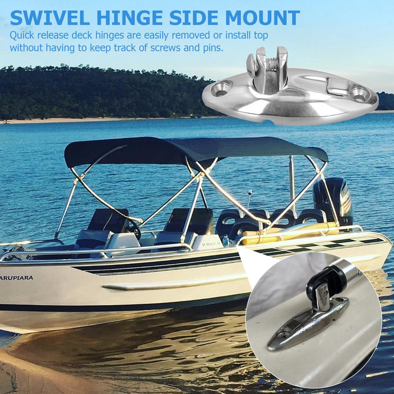 Bimini Tops for Boats Swivel Hinge, Quick Release Boat Bimini Top Swivel Deck Hinge, 360-Degree Rotation, 316 Stainless Steel Bimini Top Hardware Replacement Parts Tracker Boat Accessories(4 PCS)