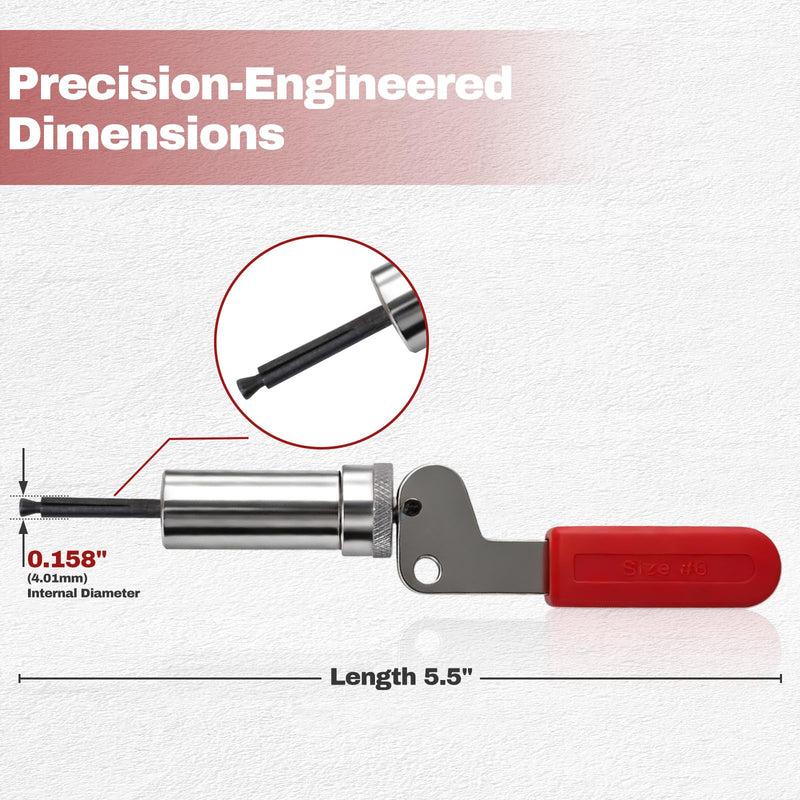 Professional Spring Plunger Tool for #6 Barrel Nut Fasteners — 0.158" Inner Diameter - High-Carbon Alloy Steel Ergonomic Handle for Water Utility ＆ Infrastructure Maintenance