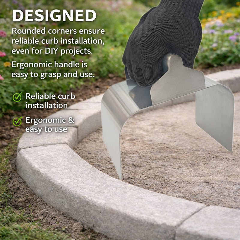 Landscape Curb Trowel Edger, Curb It Yourself, Curb and Gutter Shape Maker, Concrete Curb Trowel, Rectangular trimmer - 4" x 6" x 4" (Slope Curb It Yourself) Slope Curb It Yourself