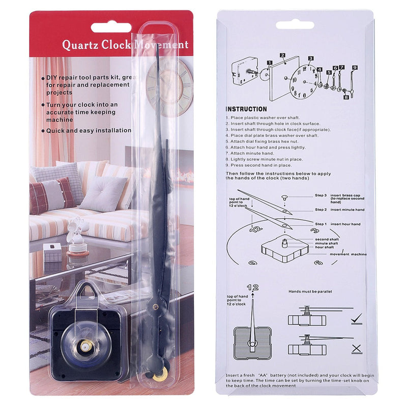 Hicarer High Couple Quartz Clock Movement Replacement Parts with Long Hands and Spade Hanger 208mm/8.2 Inch 20 mm (4/ 5 inches) - NewNest Australia