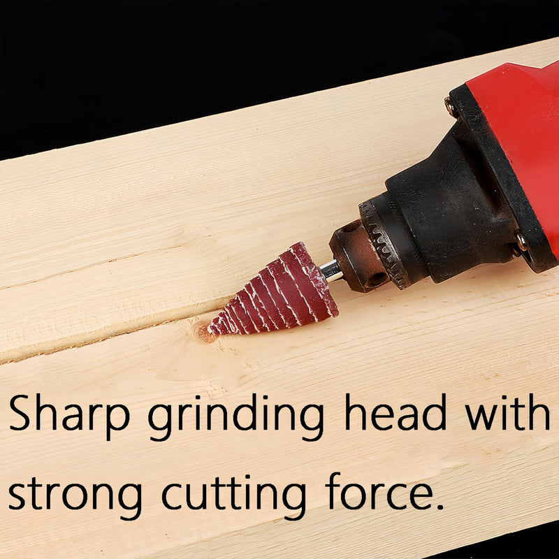NACX 6mm x 25mm Cone Shape Abrasive Sandpaper Cone Shape Abrasive Sander, 80 Grit 1/4" Shank, 15Pcs - NewNest Australia