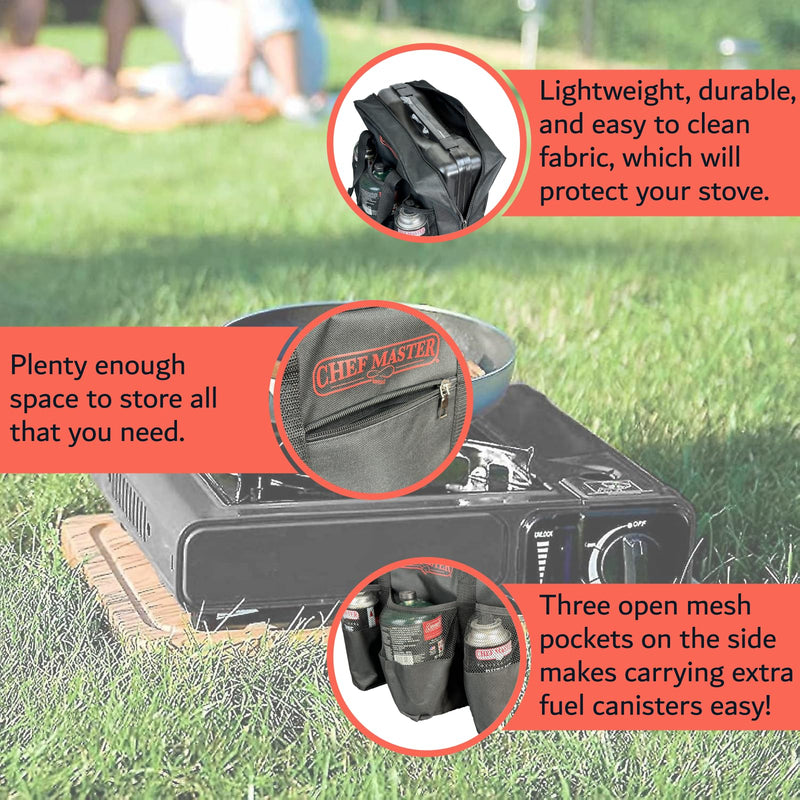 Chef Master 90800 Camp Stove Carry Bag, Multi-Pocket, Rugged Design
