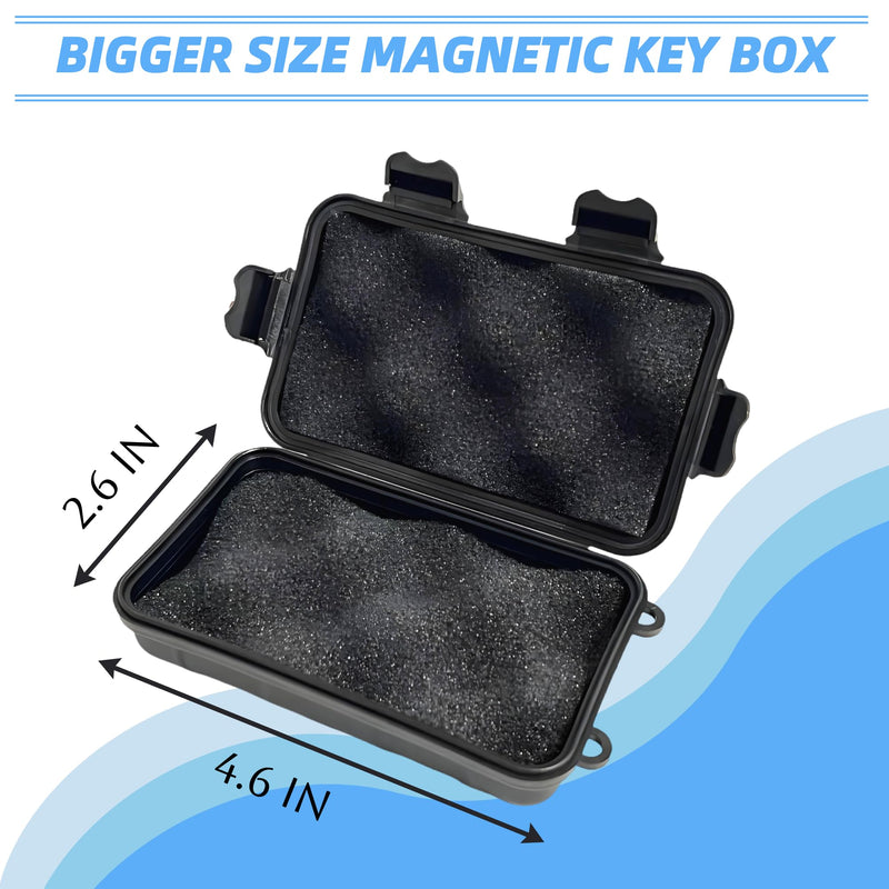 2 Pcs Magnetic Key Holders Under Car, Hide Key Magnetic Box for Storage Key Indoors, Outdoors, Waterproof Hider Key on The Bottom of Car 2 PCS