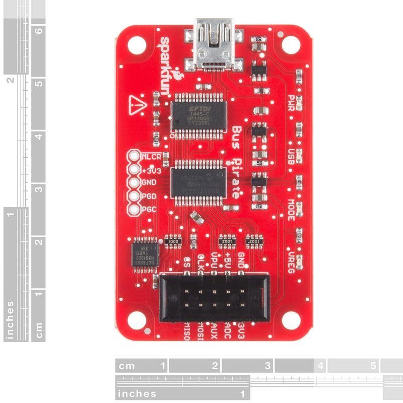 Bus Pirate - v3.6a | 1-3 wire, UART, I2C, SPI, & HD44780 LCD protocols-all at voltages 0-5.5VDC PIC24FJ64 processor FT232RL USB-to-Serial chip