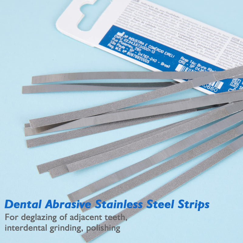 Dental Stainless Steel Polishing Strips - Dental Abrasive Stainless Steel Strips Dental Tooth File 4MM One Side Reusable Dental Care Tools（12pcs）