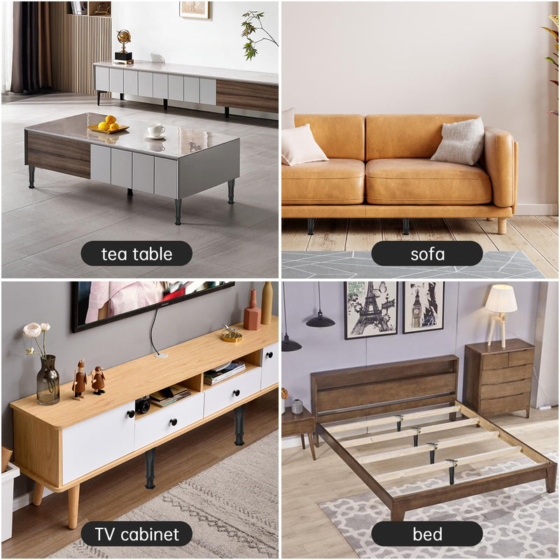 4PCS Adjustable Bed Frame Support Legs ( (8.3"-14.5" ), Frame Center Slats Heavy Support Leg, Extra Durable Furniture Suport Feet, for Frame/Sofa/Dresser/Chair/Table, Legs Furniture Replacement Parts 4pcs (8.3"-14.5")