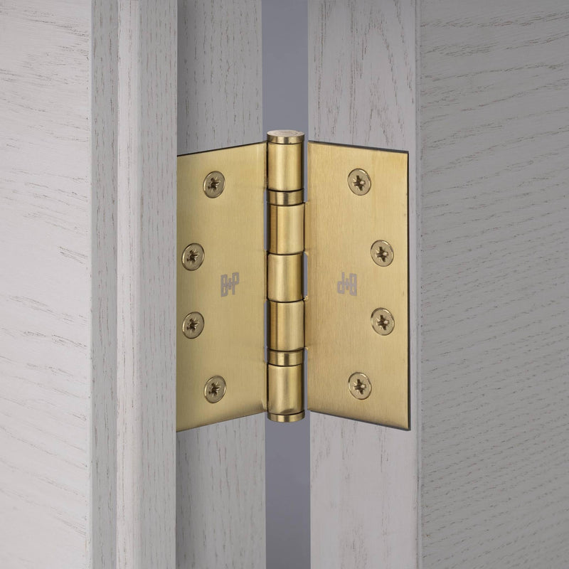 Buster and Punch Door Hinge Set of 2, 4 x 4 Inch Solid Metal with Multiple Finish Options Steel
