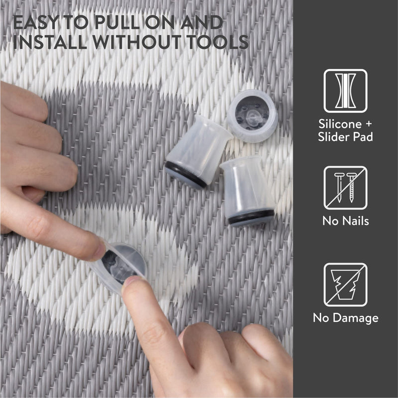 Aneaseit Chair Leg Sliders for Carpet - 1 1/8" x 16 pcs Clear - Silicone Heavy Duty Furniture Movers w/PTFE Bottom - Table Feet Covers Pads Protectors for Smooth Glides - Small Transparent-16