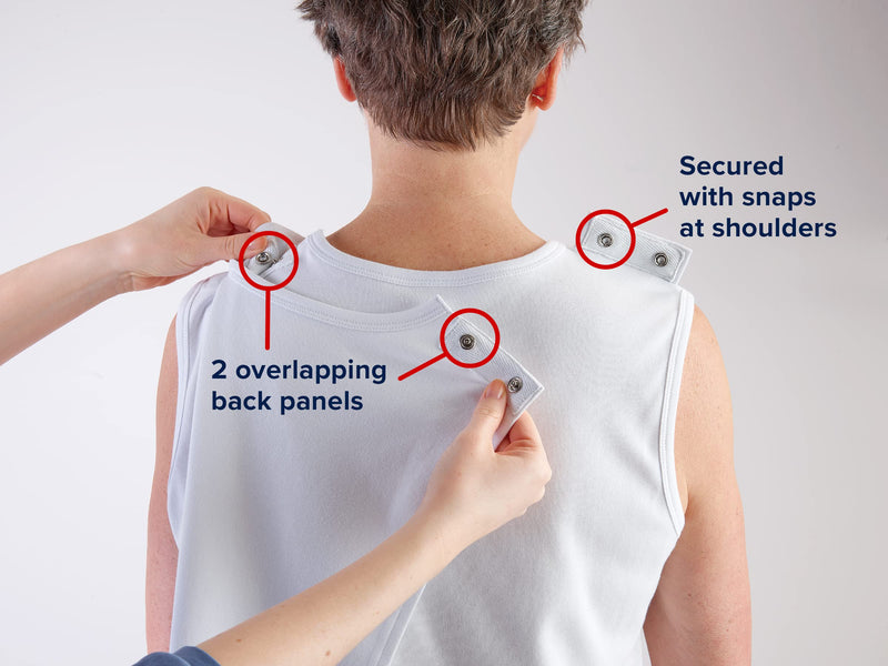 Silverts Women’s Adaptive Open Back Sleeveless Camisole 3 Pack Assisted Dressing Elderly Clothing Undershirt X-Large True White