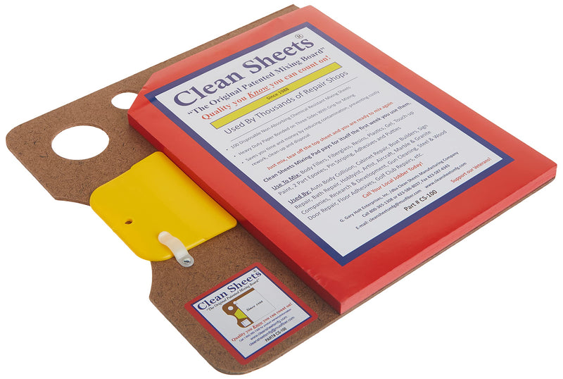 Clean Sheets - CLN-CS100 Superior Mixing Pad (12x12) - 100 Disposable Sheets FOR Toughest Job, Clear 1 Count (Pack of 1)