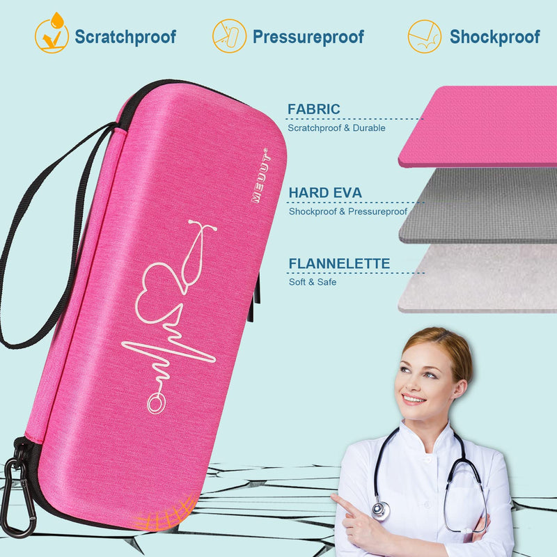 MEUUT 15 pcs Stethoscope Case Kit, Perfect Nurse Gift Include Stethoscope Case, Medical Scissors, Penlights with Batteries, Bandage Wraps, Badge Holders for Nurse Accessories for Work Raspberry