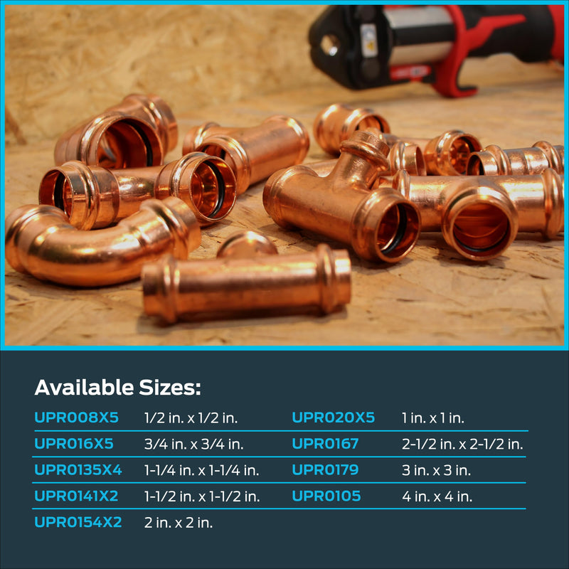 SharkBite 1-1/4 Inch Coupling, Copper Press Plumbing Fitting, Pack of 4, UPR0135X4 1-1/4 in. x 1-1/4 in., 4 Pack