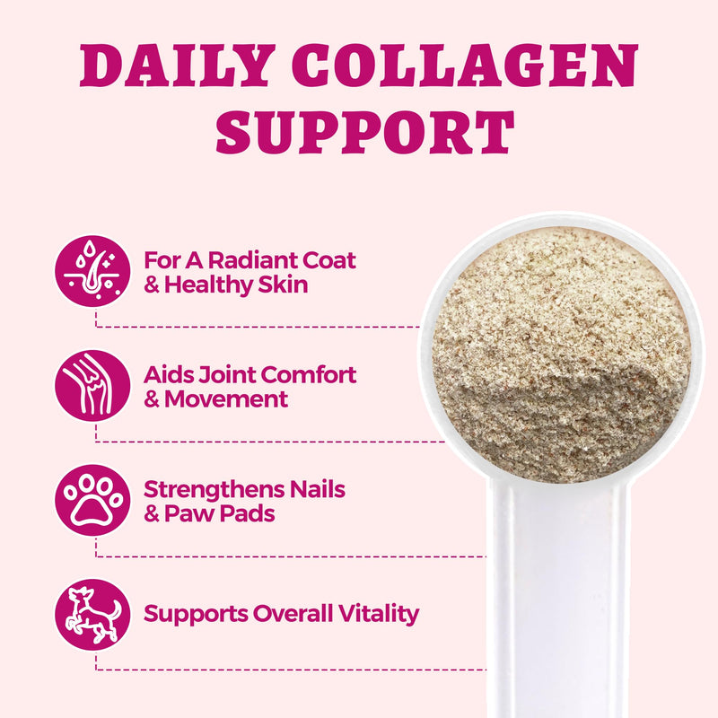 Wellix 7.05oz Natural Collagen Powder for Cats & Dogs - Healthy Skin,Coat,Hip and Joint Supplement for Cat - with MSM,Vitamin C,E,Hyaluronic Acid for Pet Support - Chicken Flavor