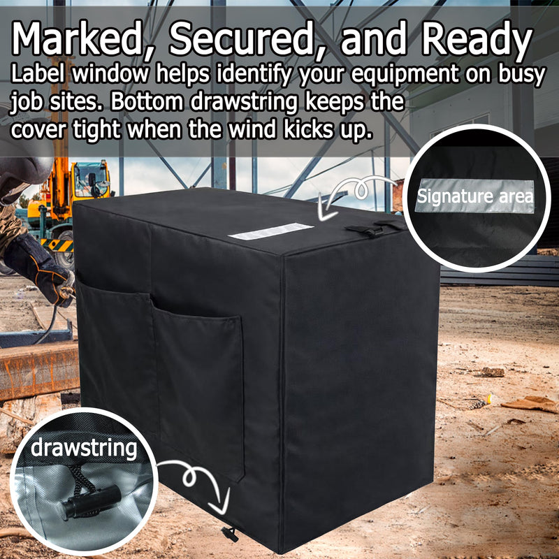 Engine Driven Welder Cover,600d Heavy-Duty Waterproof Oxford Fabric For 225/230/265/325 Engine Welder,30"Hx22"Wx42"D(Cover Only)