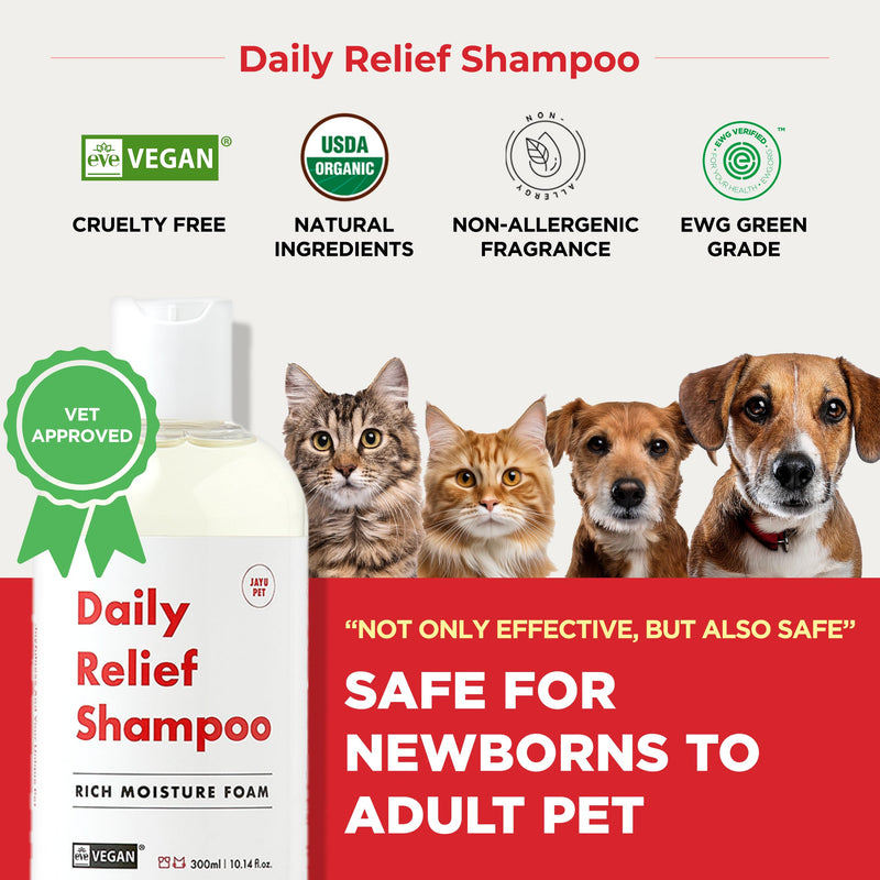 JAYU PET Grooming Essential Kit – Itch Relief Shampoo & Detangling Mist for Dogs, Hypoallergenic Grooming Set, Moisturizing, Deodorizing, Anti-Itch, Tangle-Free, Shiny Coat Care