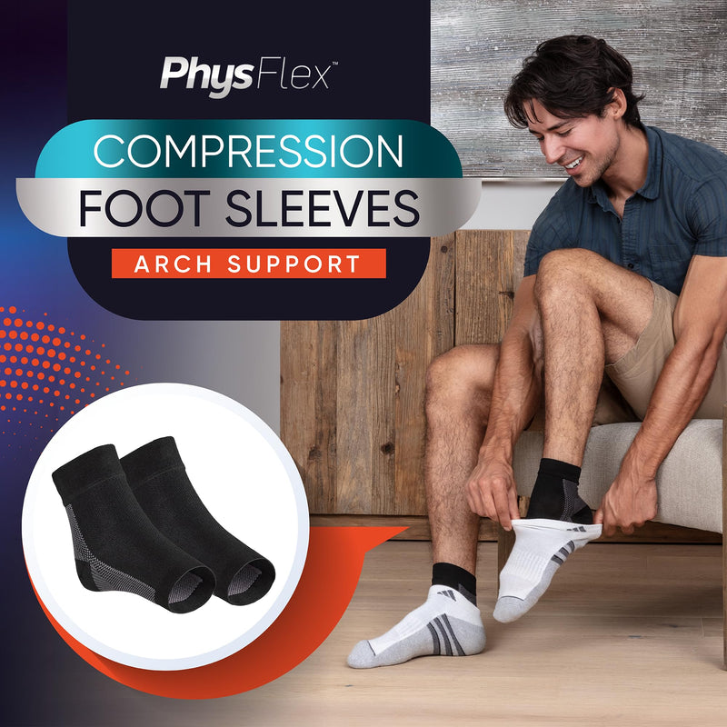 Compression Socks for Plantar Fasciitis, Achilles Tendonitis Relief - (1 Pair) Ankle Compression Sleeve for Heel Spurs, Foot Swelling & Fatigue - Arch Support Brace for Everyday Use Medium Black 2