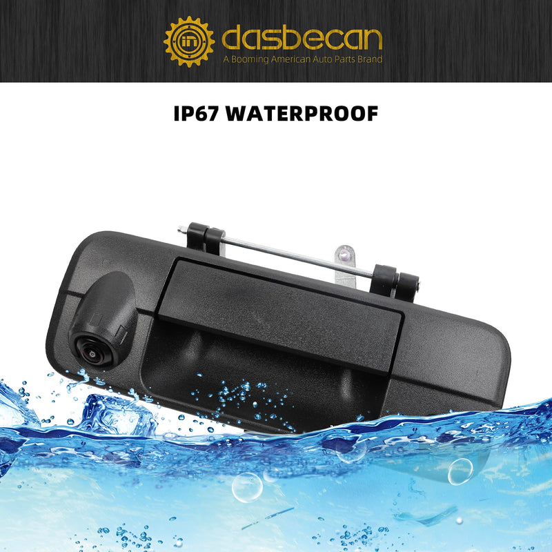 Dasbecan Back up Rear View Camera Tailgate Handle Compatible with 2008 2007 2009 2010 2011 2012 2013 Toyota Tundra Replace# 69090-0C051 720P Waterproof Reverse Backup Parking Assist Camera Assembly