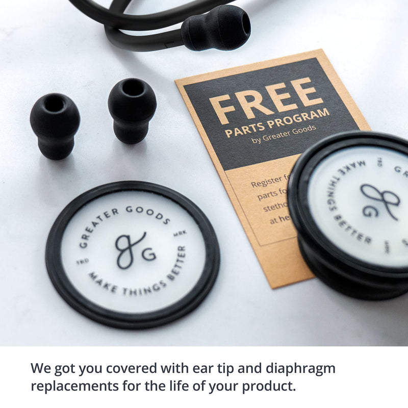 Greater Goods Dual-Head Stethoscope – Clinical Grade, Lightweight, High-Precision Sound, Ideal for Doctors, Nurses, Students, and Medical Professionals (Triple Black) Triple Black