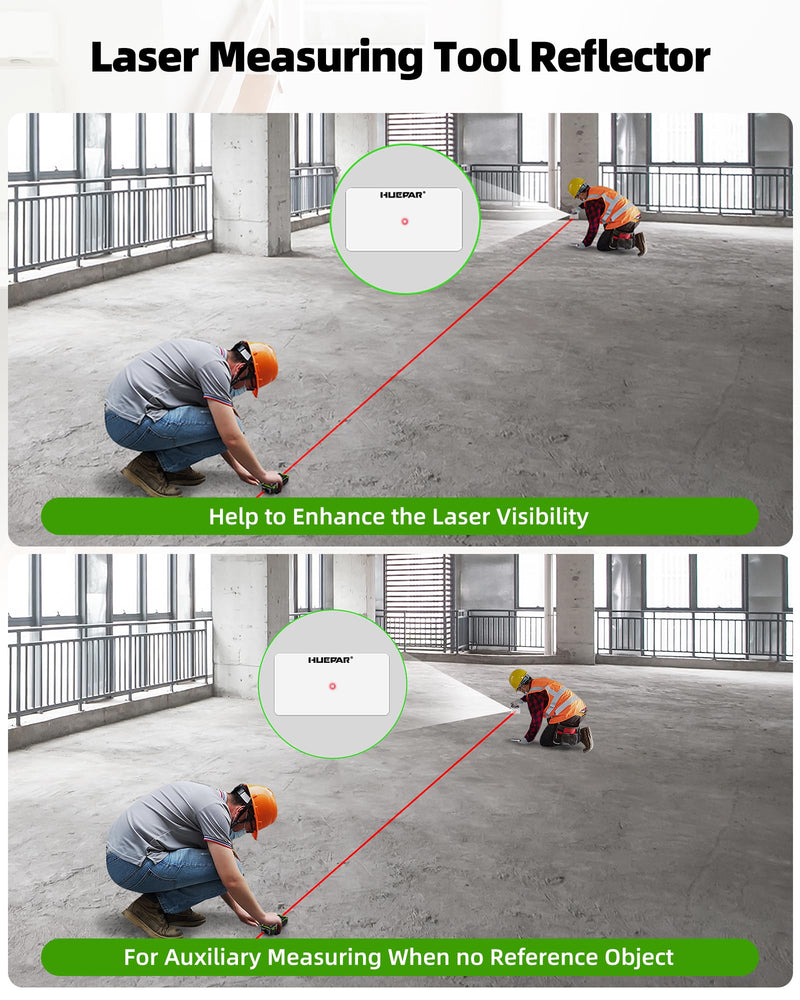 Huepar Professional Dual Laser Measuring Tool 393ft, Rechargeable Bilateral Laser Measurement Tool Backlit LCD, Digital Laser Distance Measure 6 Units, Multi Mode Length/Area/Volume/Angle Sensor