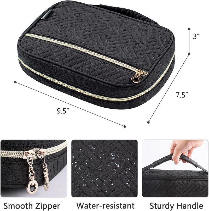 YARWO Crochet Hook Case, Travel Organizer Bag for Crochet Hooks, Aluminum Crochet Hooks, and Crochet Supplies, Black (Bag Only)