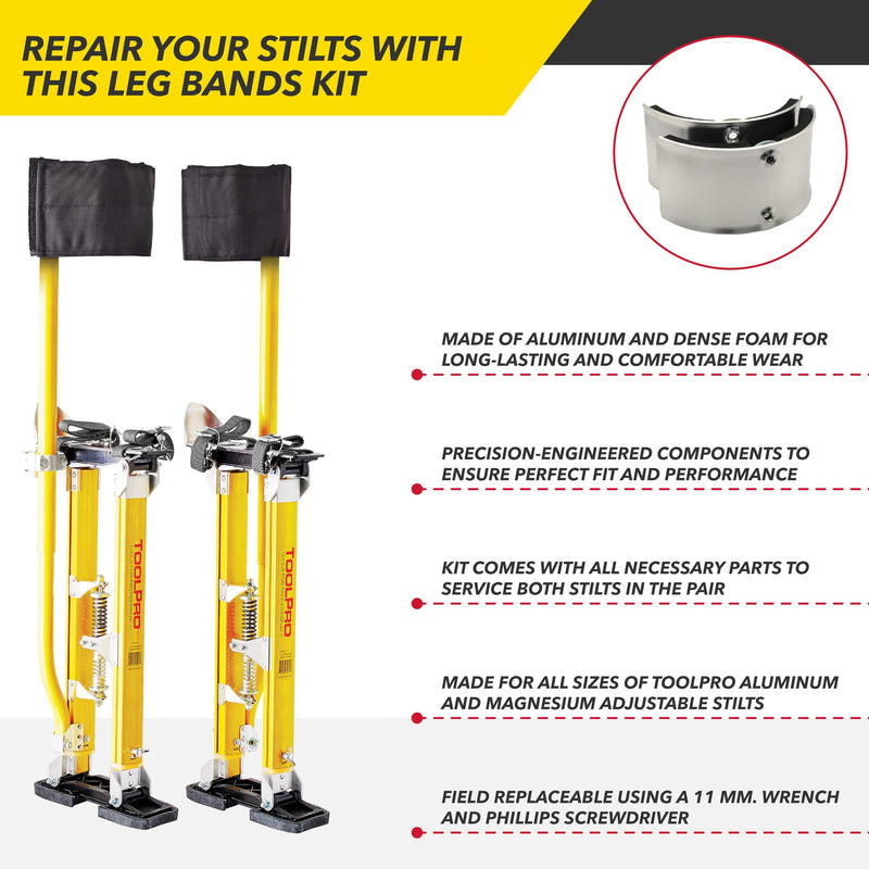 ToolPro Replacement Kit for Stilts - Compatible with All ToolPro Stilts, Easy On-Site Replacement & Installation (K5 Leg Bands)