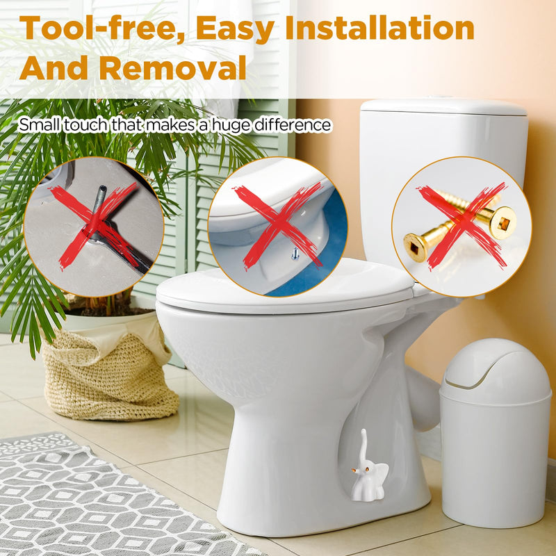 2 Pcs Toilet Bolt Caps, Toilet Bolt Covers, Ceramic Toilet Bolt Covers, Toilet Floor Bolt Caps, Toilet Bolt Caps Decorative, Cute Animals Toilet Covers for Home Bathroom(White,Elephant) White Elephant