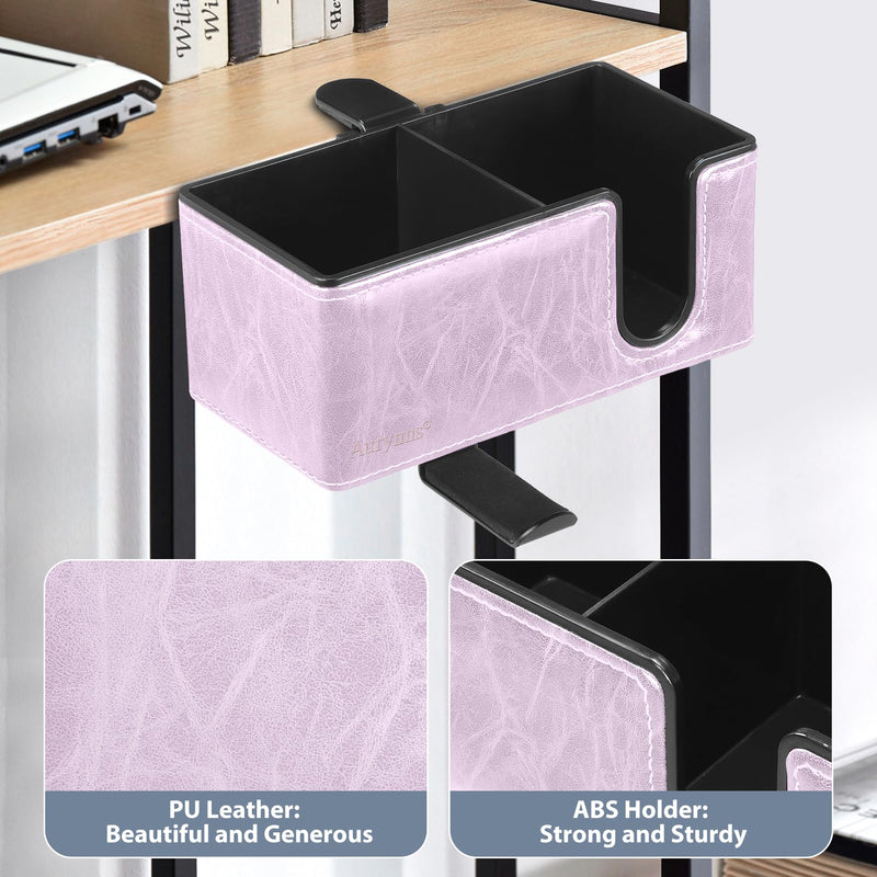 Desk Cup Holder Clip on Pen Holder Headphone Hanger Headset Stand Rotatable Clamp Hook Under Desk (Violet) Violet