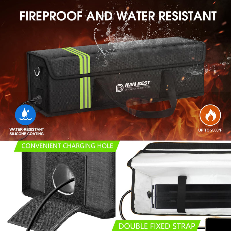 Ebike Battery Bag Fireproof, Waterproof & Explosion-proof Lipo Safe Bag for Storage, transport, charging 19.5 inch