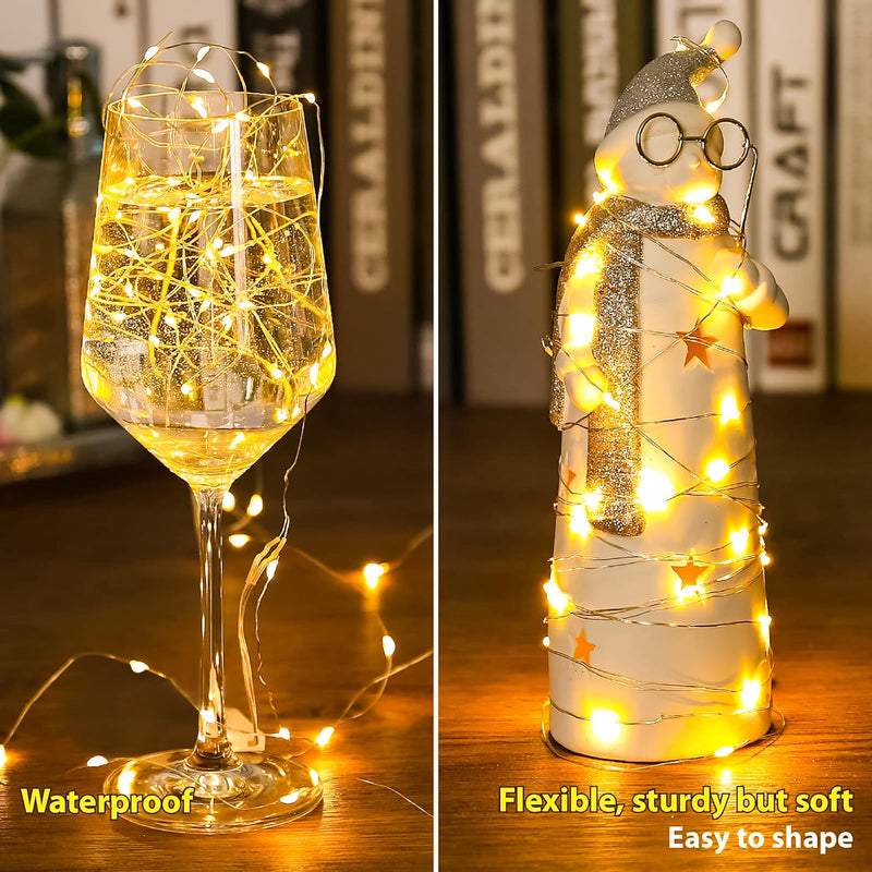 HXWEIYE 6 Pack Fairy Lights Battery Operated, 7ft 20LED Mini Firefly Starry Lights Mason Jar Lights for Indoor Outdoor Bottle Tree Party Wedding Halloween Thanksgiving(Warm White) Warm White