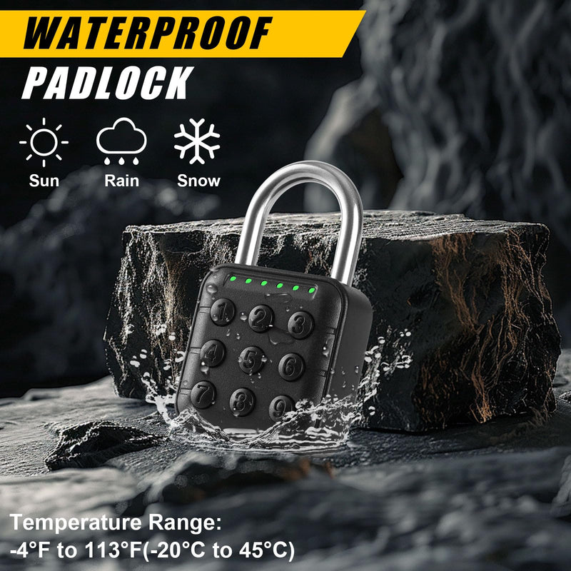 DELSWIN Combination Lock for Locker - 6-Digit Combo Lock Waterproof Smart Padlock for School Gym Lockers, Gates, Fence and Storage Unit (Black) Black