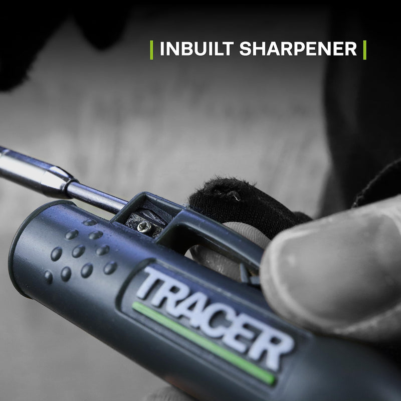 Tracer Deep Hole Construction Pencil Site Holster. Extendable 2B Carpenter Pencil with Inbuilt Carpenter Pencil Sharpener