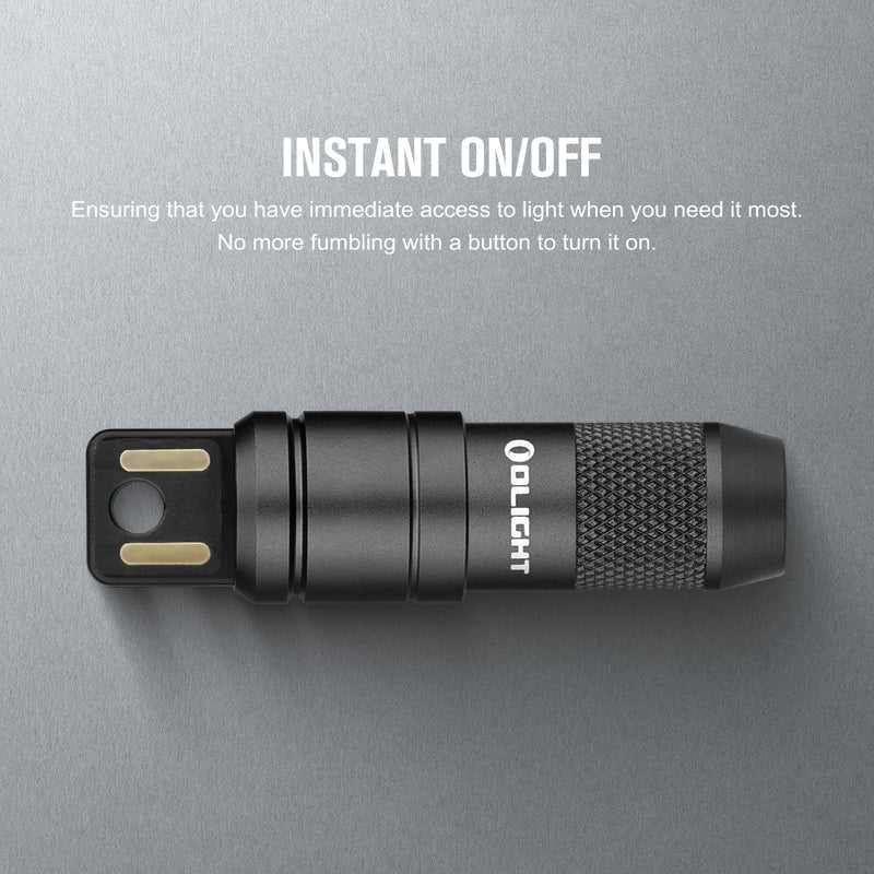 OLIGHT IMINI 2 EDC Rechargeable Keychain Flashlight, 50 Lumens Compact and Portable Mini LED Keyring Lights with Built-in Battery Ideal for Everyday Carry and Emergencies (Black) Black