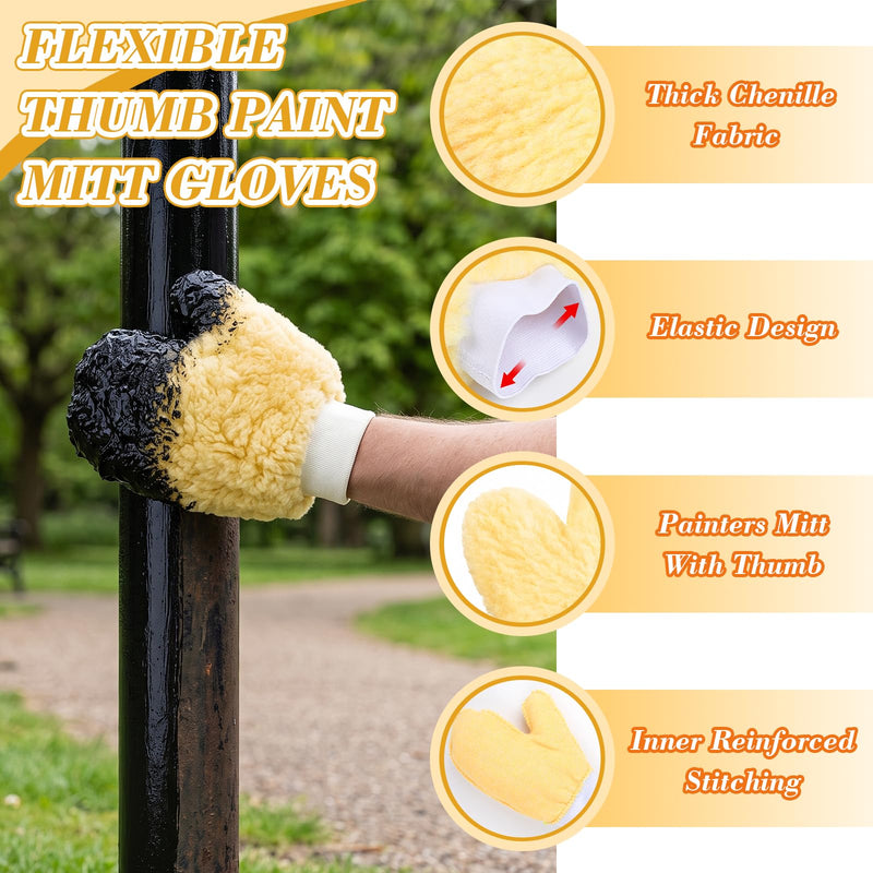 10 Pcs Paint Mitt Gloves with Thumb for Cleaning, Dusting & Painting