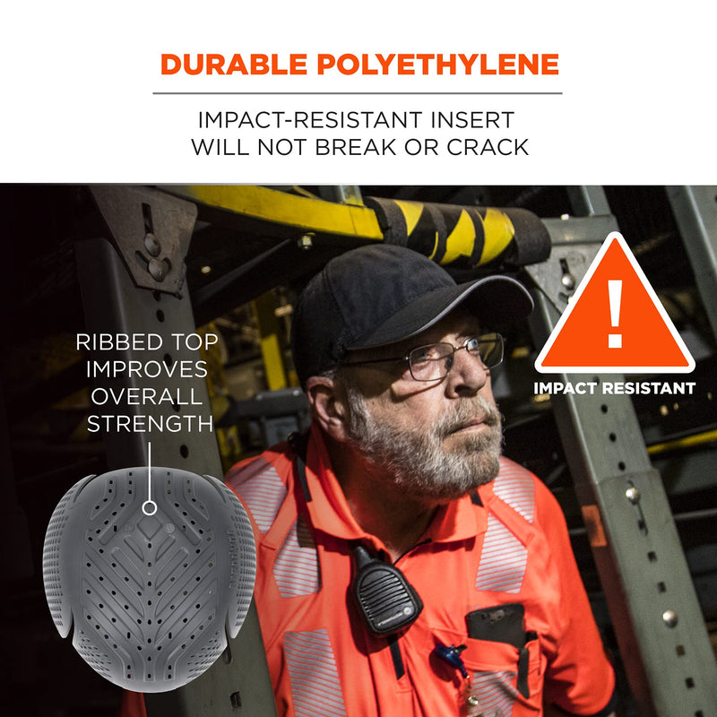 Ergodyne Skullerz 8945F(x) Universal Bump Cap Insert with Extra Venting, Fits Into Any Baseball Hat, Charcoal Single