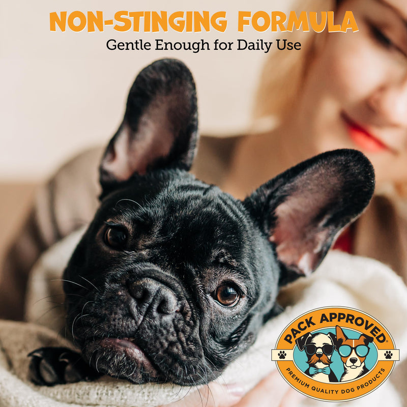 Pack Approved Advanced Ear Wipes for Dogs & Cats with Aloe Vera - Gentle, Non-Irritating Ear Cleaner for Cats and Dogs - Helps Deodorize and Remove Ear Wax - Cucumber Melon Scent (100 Wipes) Regular Wipes