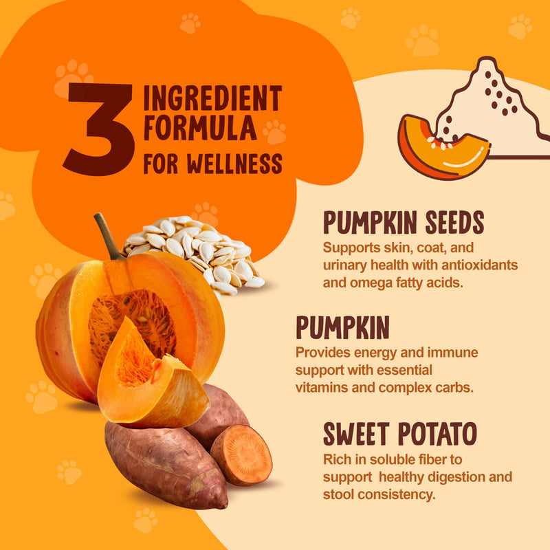 High Fiber Wellness for Dogs – Pumpkin Powder & Green Bean Chips – Natural Digestive Support, Low-Calorie Treats & Food Topper – Grain-Free