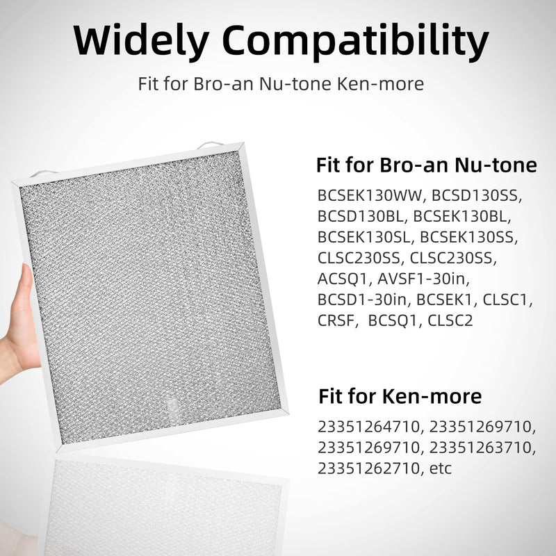 S99010430-002 Range Hood Filter Aluminum Mesh Filter Compatible with Bro-an Nu-tone Ken-more 99010430-002, 4512880 Grease Filter 13-7/8” x 15-3/4” - 2 Packs