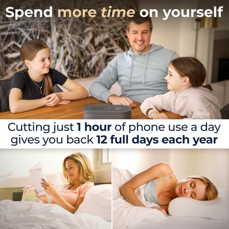 Mindsight Timed Lock Box | Unplug from Phones, Video Games, Social Media, Snacks & Cravings | 3 Modes based on Willpower | Easy to Use | Out of Sight ~ Out of Mind | Boost Your Mental Wellness Standard Charcoal