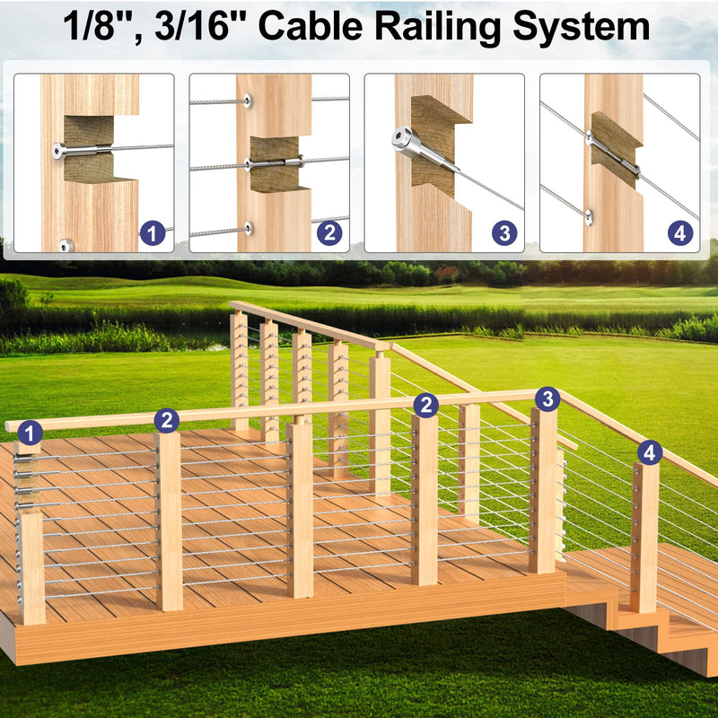 BLIKA 20 Pack 5/16" ID Angle Washers for Cable Railing Posts, Stainless Steel 30 Degree Angle Beveled Washer for 1/8", 3/16" Invisible Cable Railing Hardware, Cable Railing Angled Washer 5/16 inch