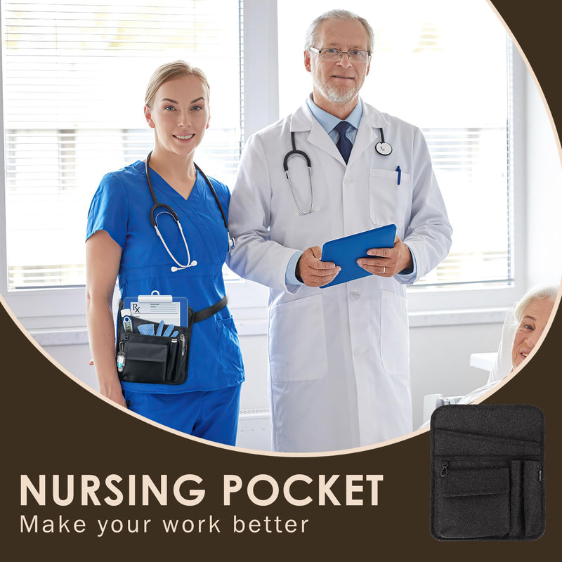 Server Apron Waist Pouch, Restaurant Waiter Waist Tool Pouch Bag with Adjustable Belt, Utility Money Bag Working Serving Apron with Pockets for Waitress for Restaurant Hotel Bar